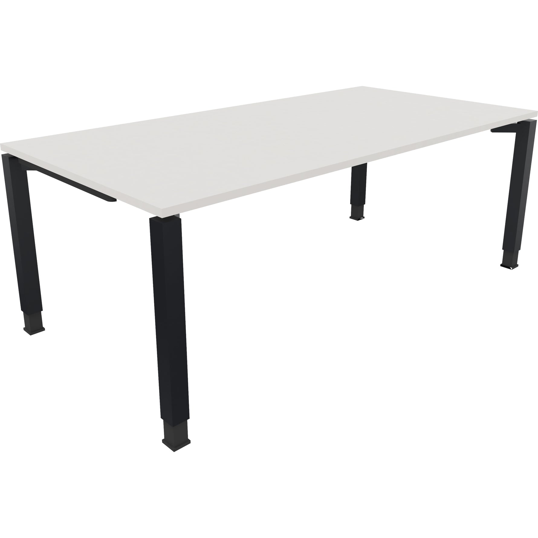 Neutralware Schreibtisch all in one 2.000 x 680-820 x 1.000 mm (B x H x T) Vierfuß Quadratrohr diamantweiß