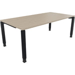 Neutralware Schreibtisch all in one 2.000 x 680-820 x 1.000 mm (B x H x T) Vierfuß Quadratrohr eiche natur