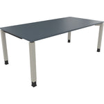 Neutralware Schreibtisch all in one 2.000 x 680-820 x 1.000 mm (B x H x T) Vierfuß Quadratrohr lavagrau – Produktbild 2