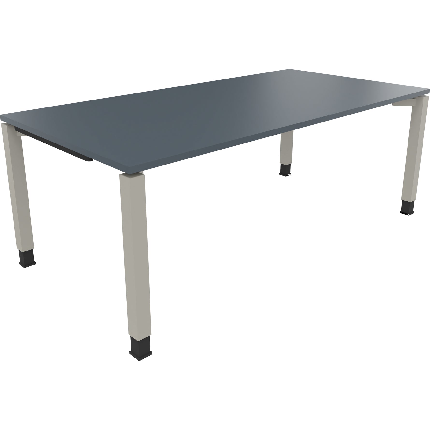 Neutralware Schreibtisch all in one 2.000 x 680-820 x 1.000 mm (B x H x T) Vierfuß Quadratrohr lavagrau – Produktbild 2