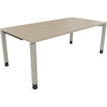 Neutralware Schreibtisch all in one 2.000 x 680-820 x 1.000 mm (B x H x T) Vierfuß Quadratrohr eiche natur – Produktbild