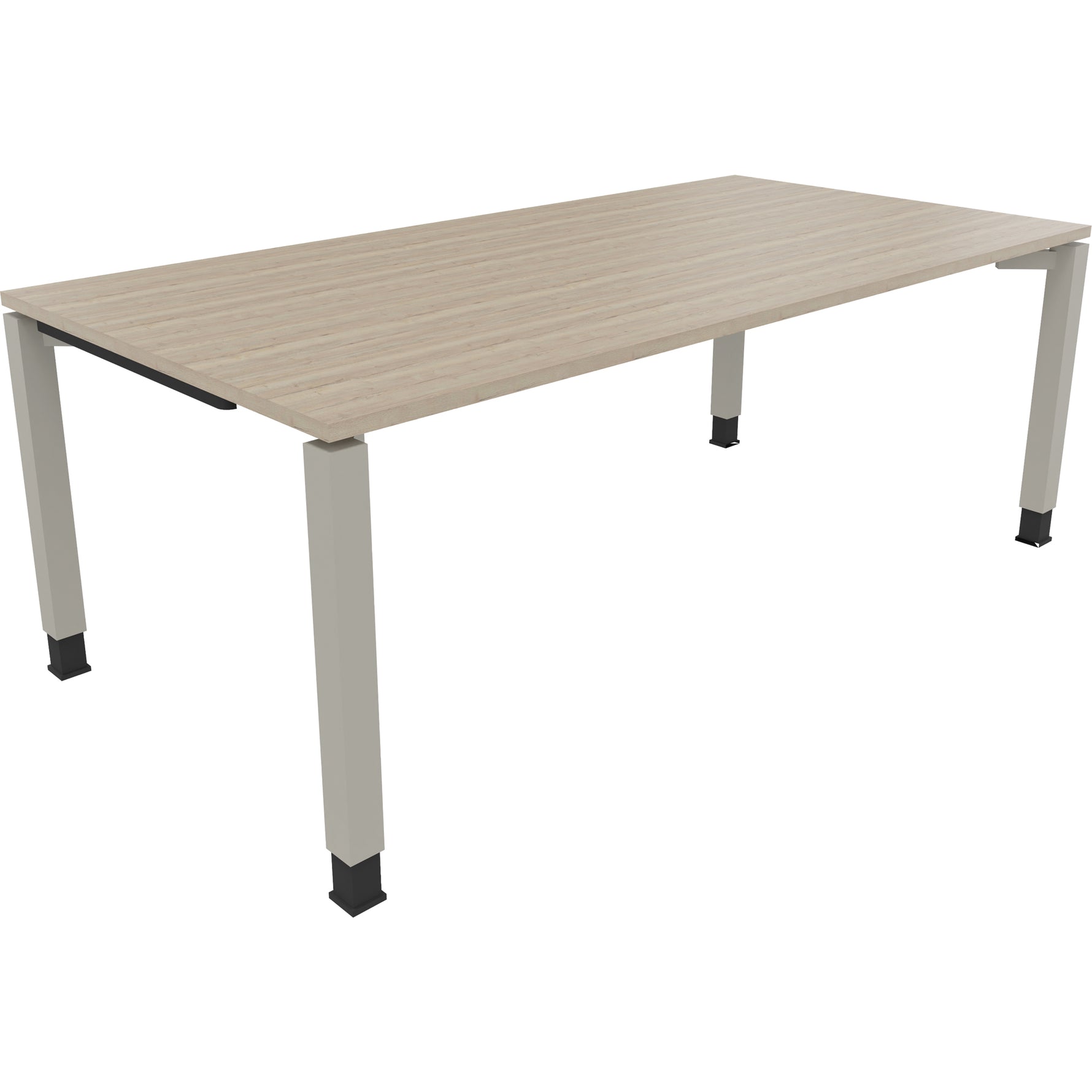 Neutralware Schreibtisch all in one 2.000 x 680-820 x 1.000 mm (B x H x T) Vierfuß Quadratrohr eiche natur – Produktbild