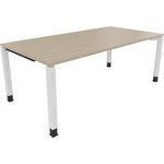 Neutralware Schreibtisch all in one 2.000 x 680-820 x 1.000 mm (B x H x T) Vierfuß Quadratrohr eiche natur – Produktbild