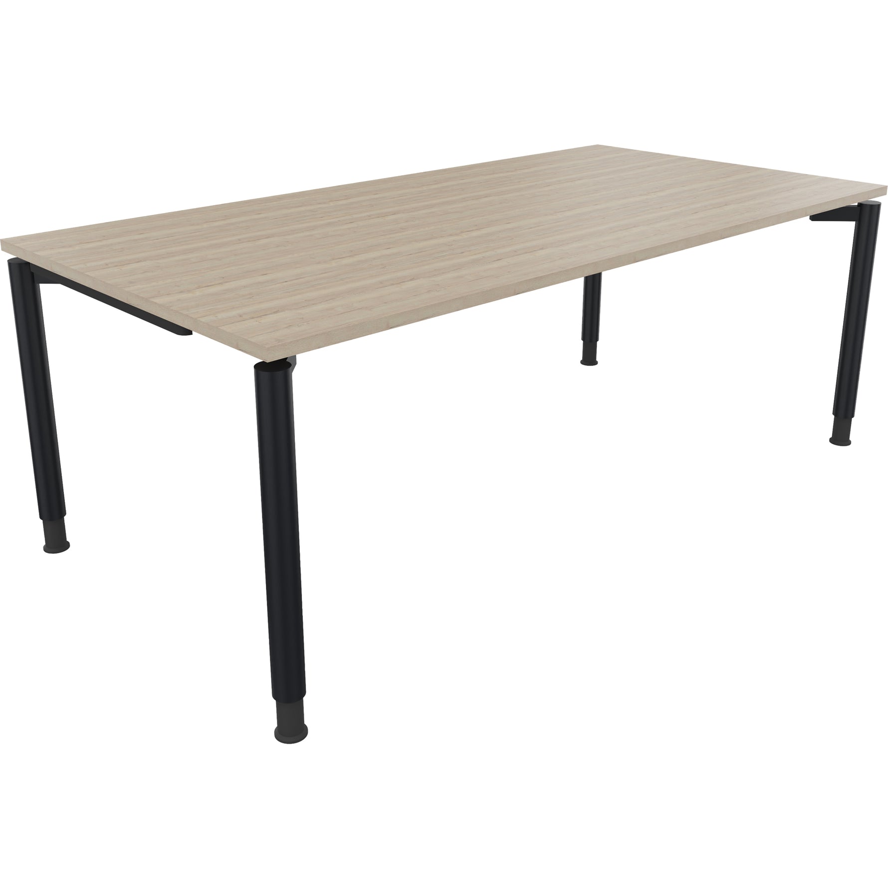 Neutralware Schreibtisch all in one 2.000 x 680-820 x 1.000 mm (B x H x T) Vierfuß Rundrohr eiche natur
