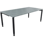 Neutralware Schreibtisch all in one 2.000 x 680-820 x 1.000 mm (B x H x T) Vierfuß Rundrohr beton hell