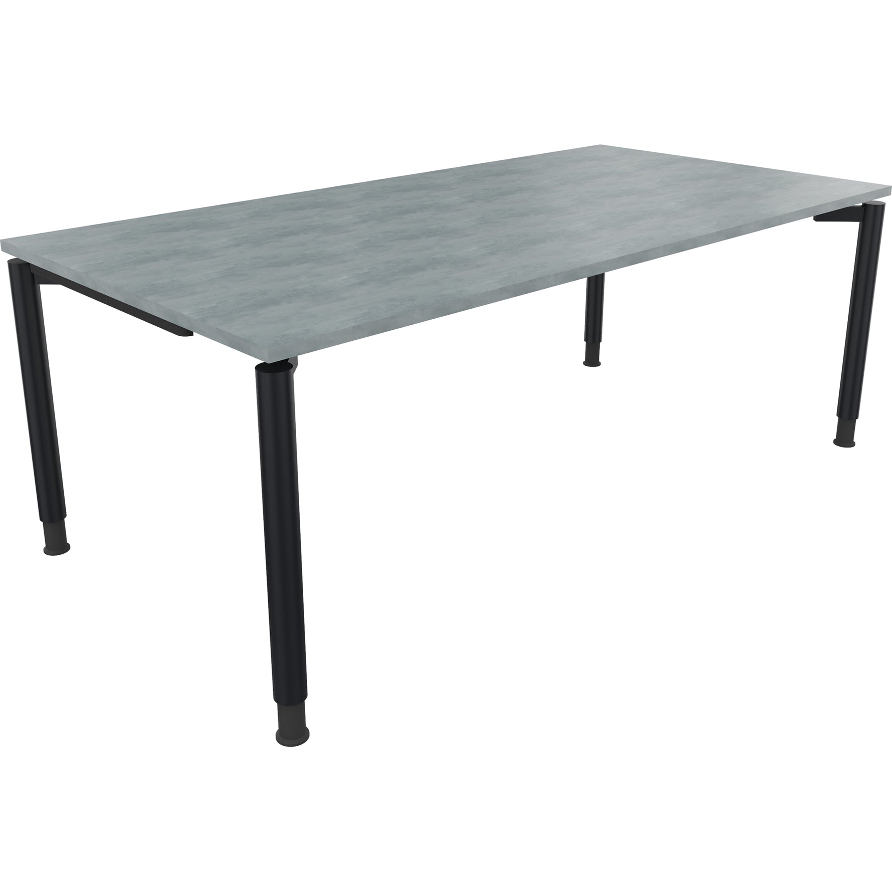 Neutralware Schreibtisch all in one 2.000 x 680-820 x 1.000 mm (B x H x T) Vierfuß Rundrohr beton hell