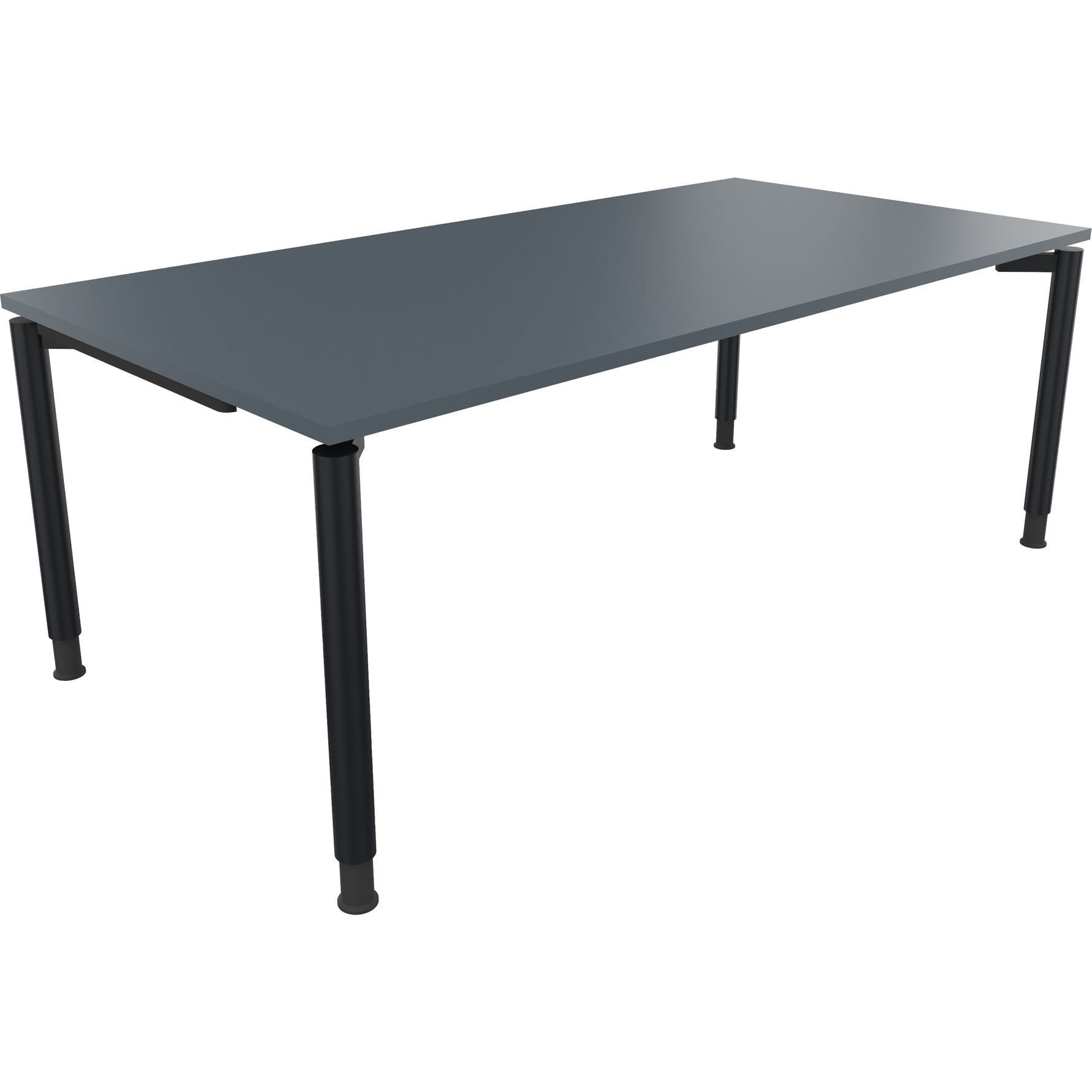 Neutralware Schreibtisch all in one 2.000 x 680-820 x 1.000 mm (B x H x T) Vierfuß Rundrohr lavagrau