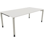 Neutralware Schreibtisch all in one 2.000 x 680-820 x 1.000 mm (B x H x T) Vierfuß Rundrohr diamantweiß – Produktbild 2