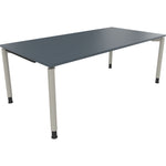 Neutralware Schreibtisch all in one 2.000 x 680-820 x 1.000 mm (B x H x T) Vierfuß Rundrohr lavagrau – Produktbild 3