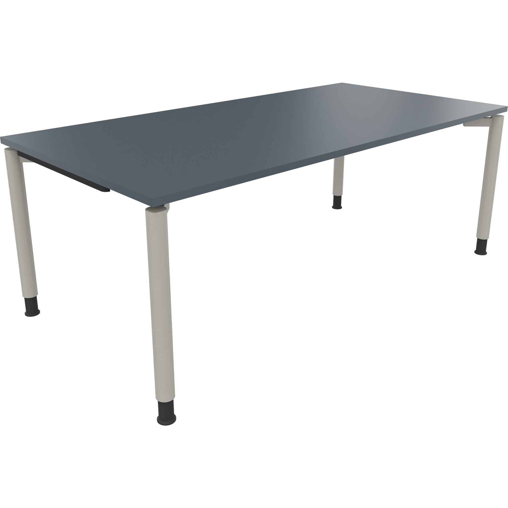 Neutralware Schreibtisch all in one 2.000 x 680-820 x 1.000 mm (B x H x T) Vierfuß Rundrohr lavagrau – Produktbild 3