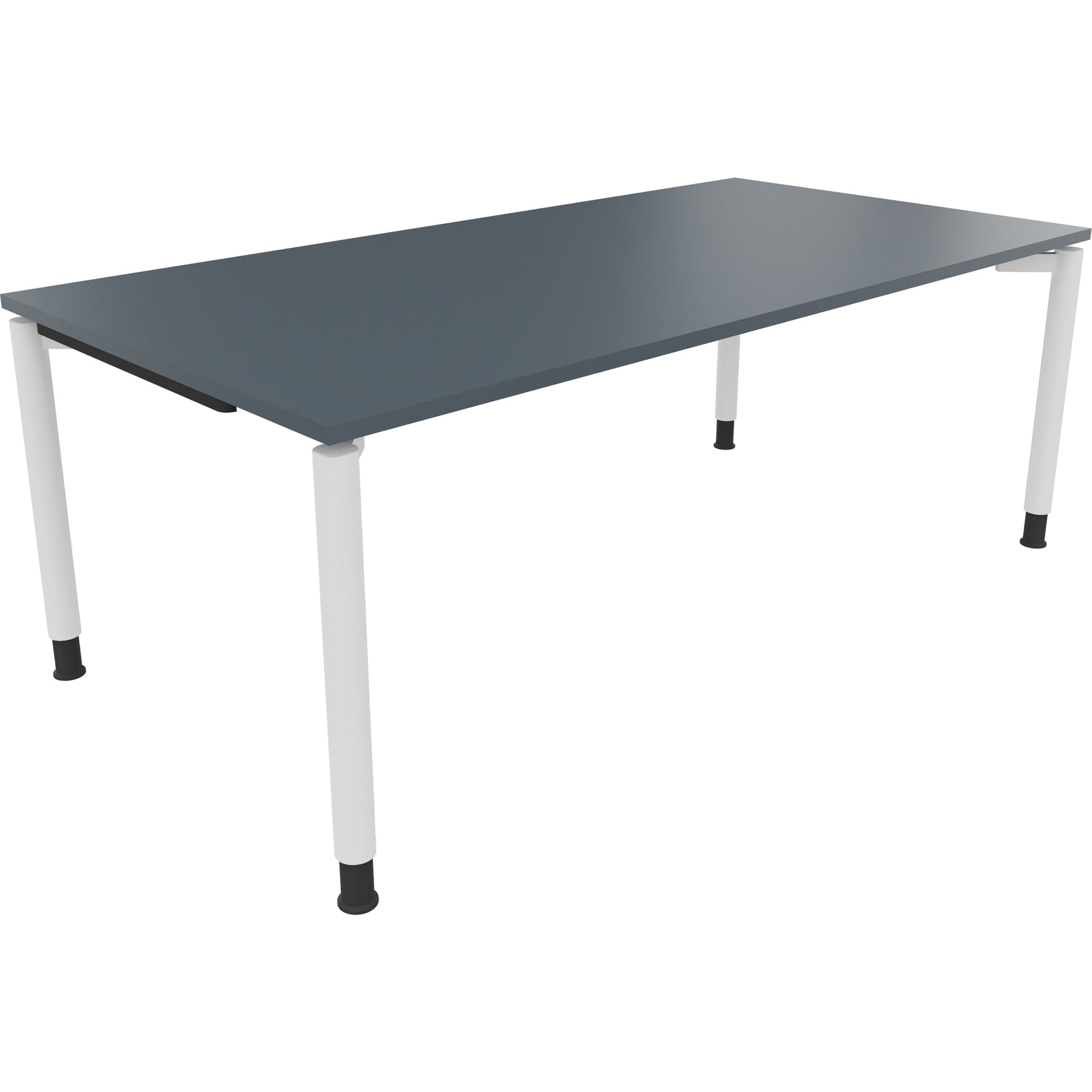 Neutralware Schreibtisch all in one 2.000 x 680-820 x 1.000 mm (B x H x T) Vierfuß Rundrohr lavagrau – Produktbild 2
