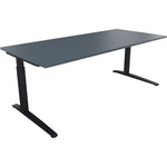 Neutralware Schreibtisch all in one 2.000 x 650-850 x 900 mm (B x H x T) Flachkufe Quadratrohr lavagrau