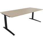 Neutralware Schreibtisch all in one 2.000 x 650-850 x 900 mm (B x H x T) Flachkufe Quadratrohr eiche natur