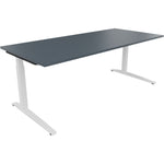 Neutralware Schreibtisch all in one 2.000 x 650-850 x 900 mm (B x H x T) Flachkufe Quadratrohr lavagrau – Produktbild 3