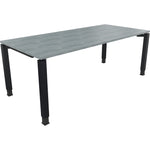 Neutralware Schreibtisch all in one 2.000 x 680-820 x 900 mm (B x H x T) Vierfuß Quadratrohr beton hell