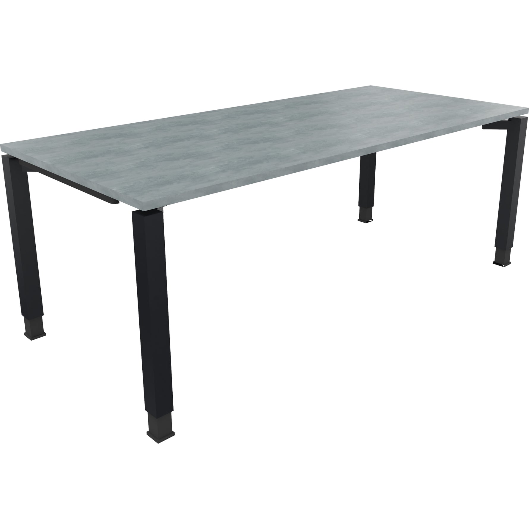 Neutralware Schreibtisch all in one 2.000 x 680-820 x 900 mm (B x H x T) Vierfuß Quadratrohr beton hell