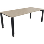 Neutralware Schreibtisch all in one 2.000 x 680-820 x 900 mm (B x H x T) Vierfuß Quadratrohr eiche natur