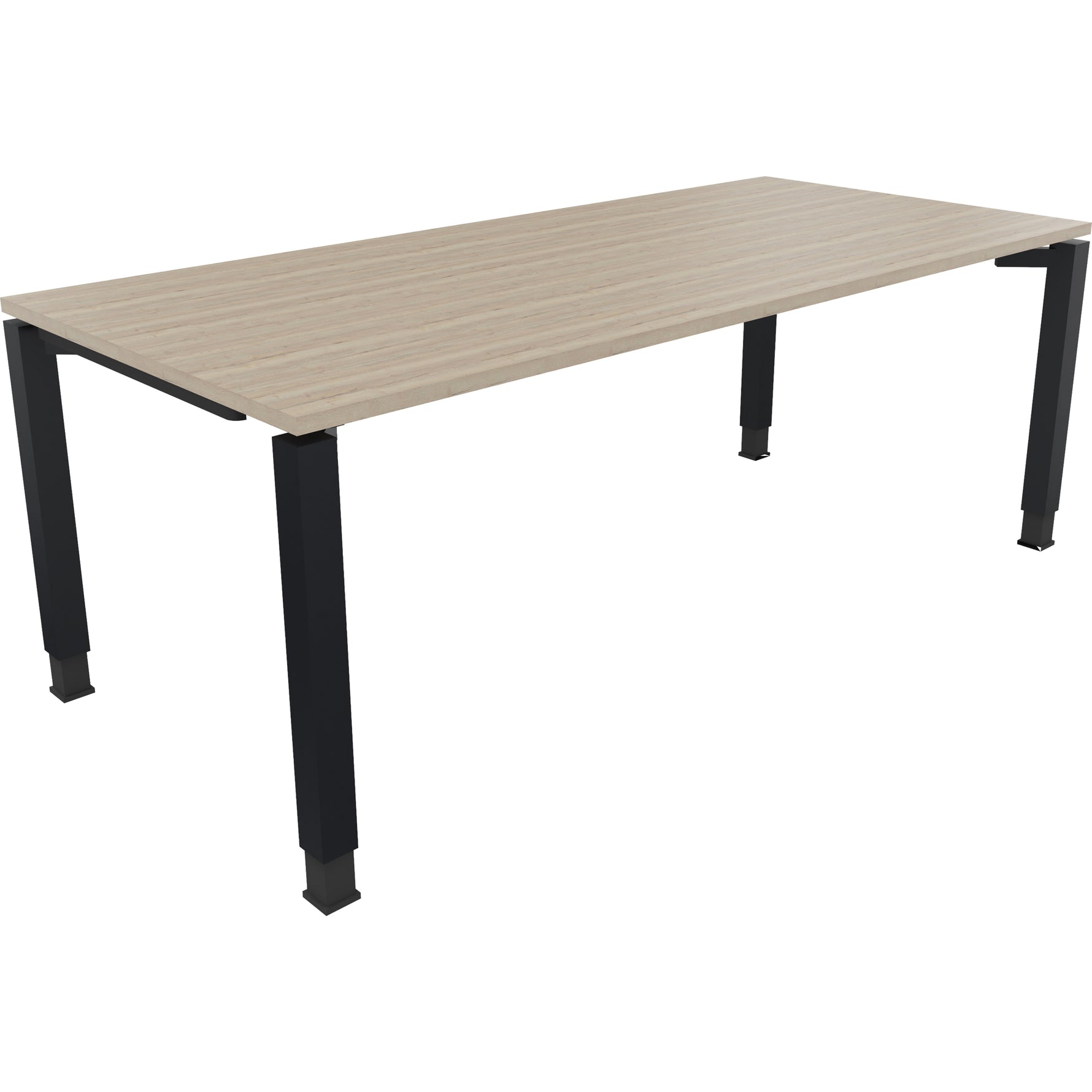 Neutralware Schreibtisch all in one 2.000 x 680-820 x 900 mm (B x H x T) Vierfuß Quadratrohr eiche natur