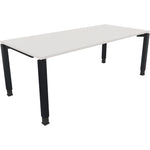 Neutralware Schreibtisch all in one 2.000 x 680-820 x 900 mm (B x H x T) Vierfuß Quadratrohr diamantweiß