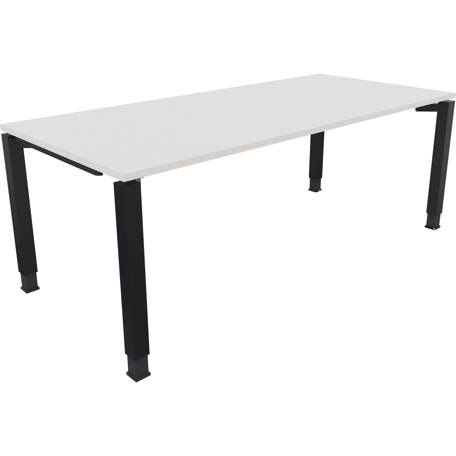 Neutralware Schreibtisch all in one 2.000 x 680-820 x 900 mm (B x H x T) Vierfuß Quadratrohr diamantweiß
