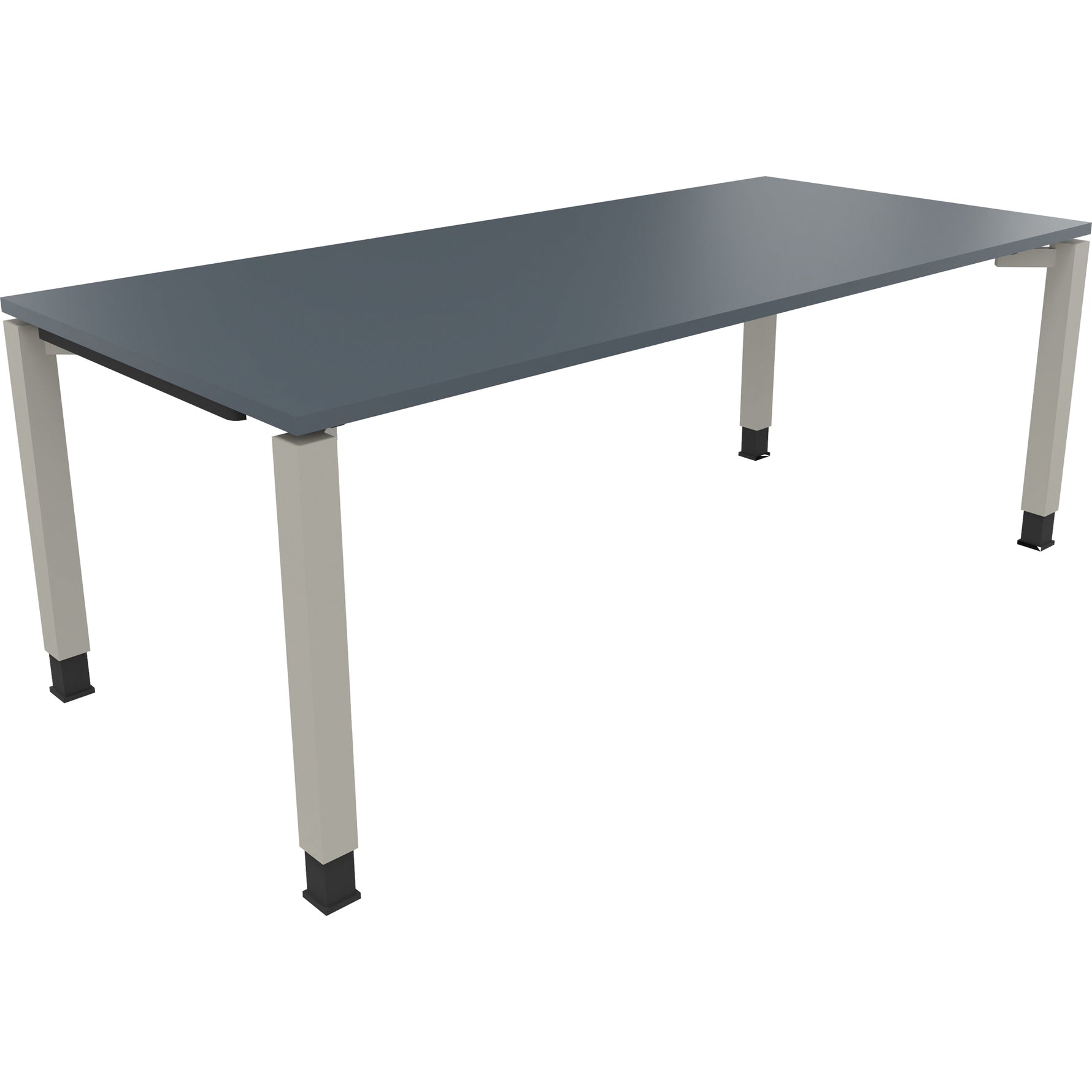 Neutralware Schreibtisch all in one 2.000 x 680-820 x 900 mm (B x H x T) Vierfuß Quadratrohr lavagrau – Produktbild 2