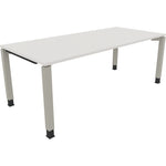Neutralware Schreibtisch all in one 2.000 x 680-820 x 900 mm (B x H x T) Vierfuß Quadratrohr diamantweiß – Produktbild 2