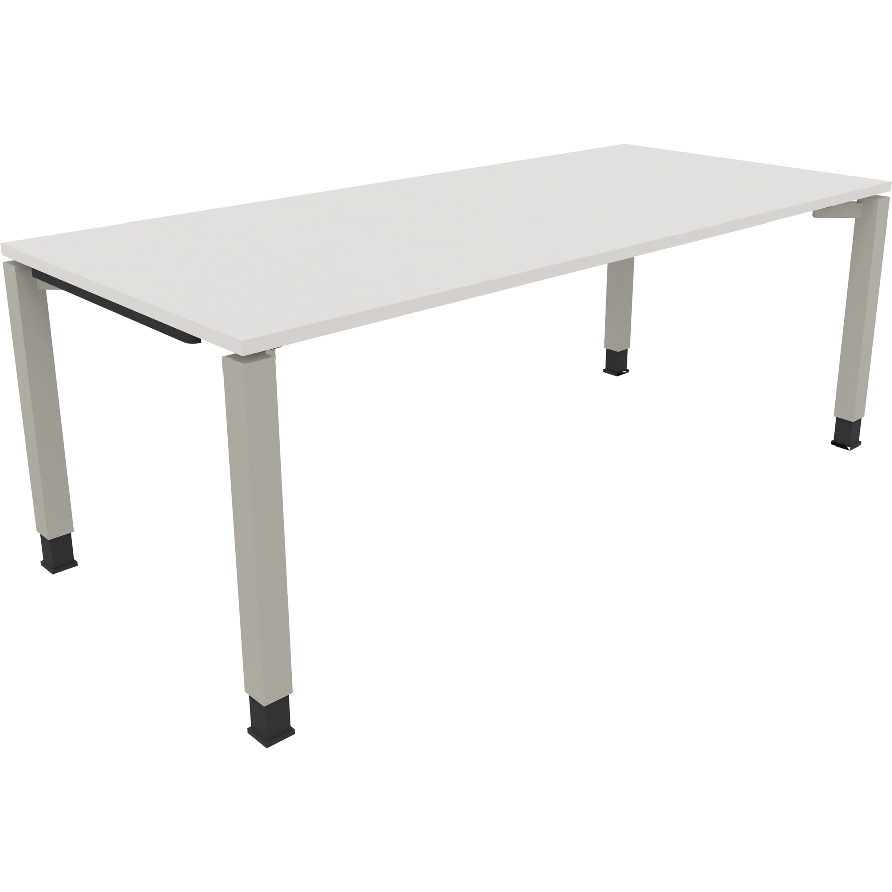 Neutralware Schreibtisch all in one 2.000 x 680-820 x 900 mm (B x H x T) Vierfuß Quadratrohr diamantweiß – Produktbild 2