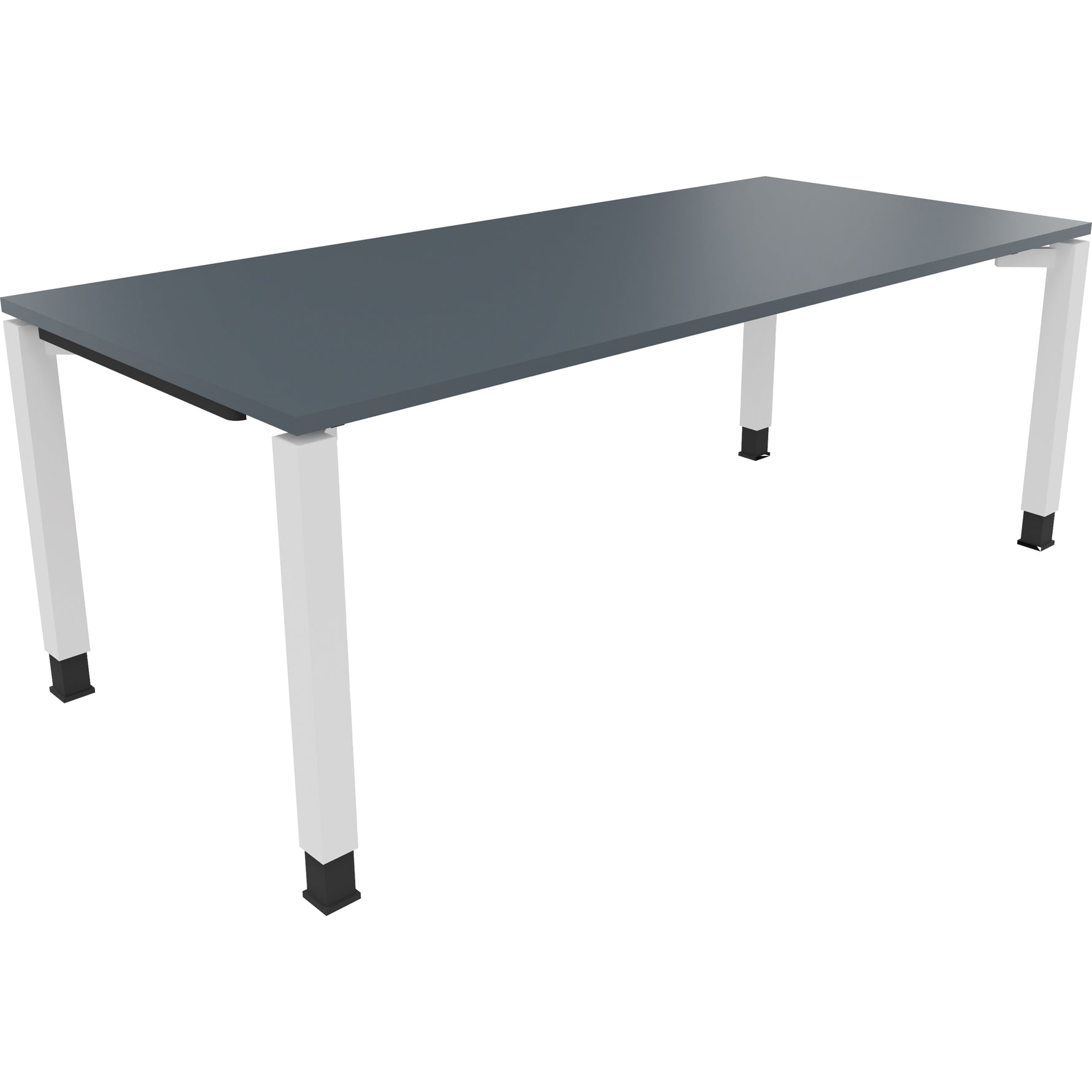 Neutralware Schreibtisch all in one 2.000 x 680-820 x 900 mm (B x H x T) Vierfuß Quadratrohr lavagrau – Produktbild 3