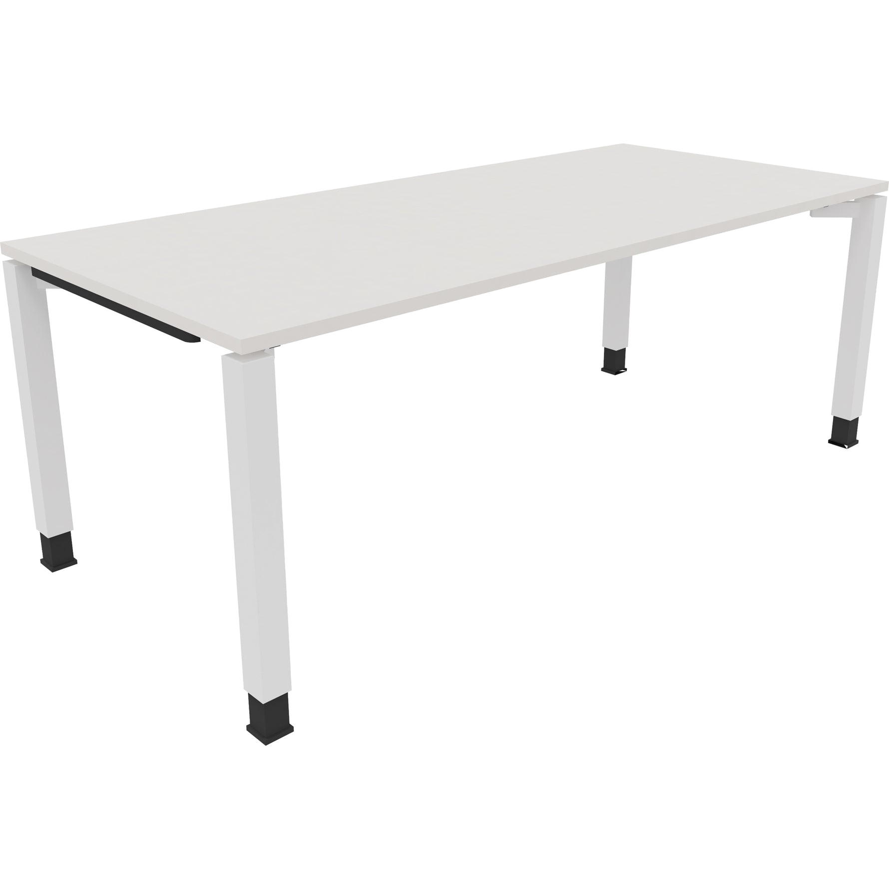 Neutralware Schreibtisch all in one 2.000 x 680-820 x 900 mm (B x H x T) Vierfuß Quadratrohr diamantweiß – Produktbild 3