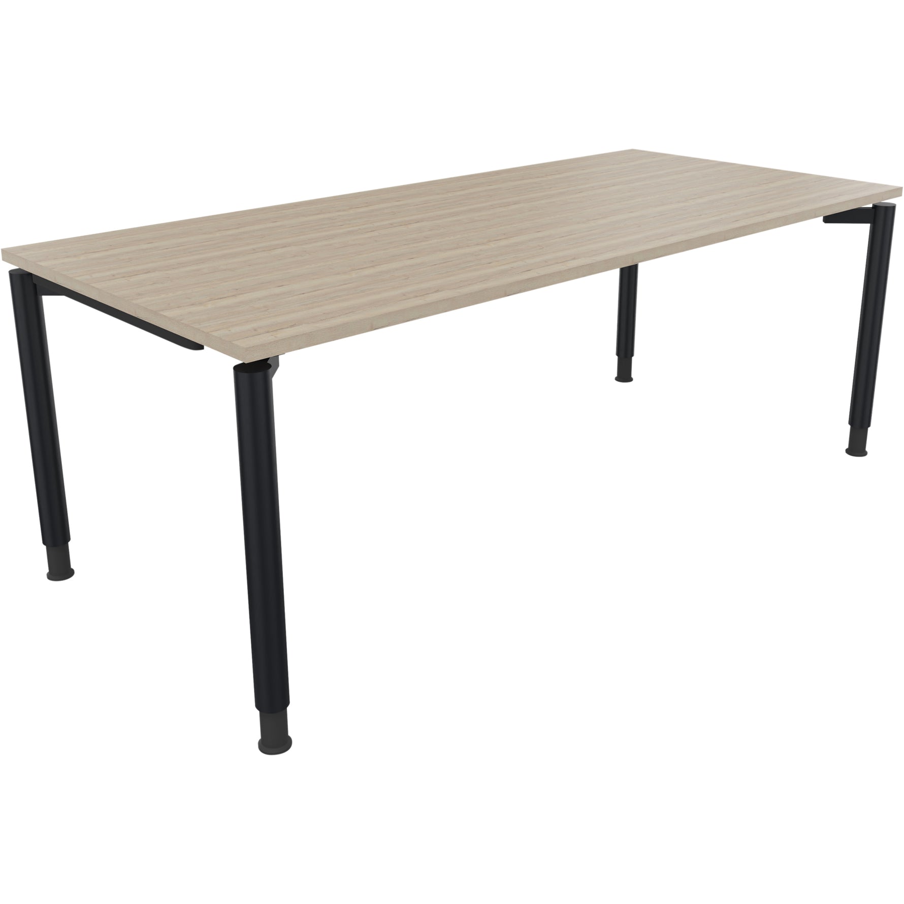 Neutralware Schreibtisch all in one 2.000 x 680-820 x 900 mm (B x H x T) Vierfuß Rundrohr eiche natur