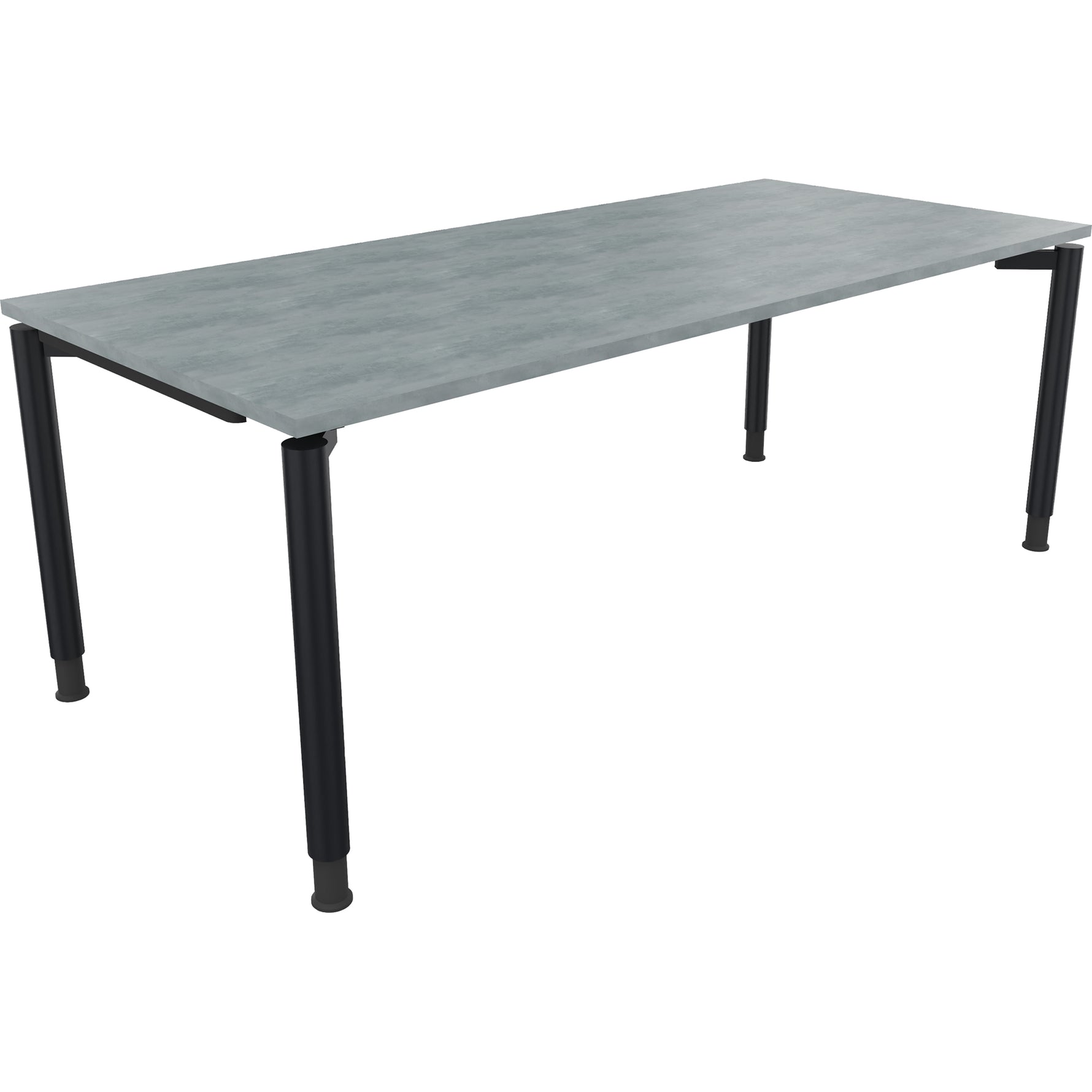Neutralware Schreibtisch all in one 2.000 x 680-820 x 900 mm (B x H x T) Vierfuß Rundrohr beton hell