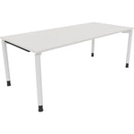 Neutralware Schreibtisch all in one 2.000 x 680-820 x 900 mm (B x H x T) Vierfuß Rundrohr diamantweiß – Produktbild 3