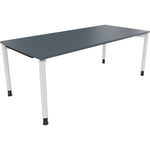 Neutralware Schreibtisch all in one 2.000 x 680-820 x 900 mm (B x H x T) Vierfuß Rundrohr lavagrau – Produktbild 3