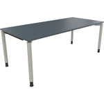 Neutralware Schreibtisch all in one 2.000 x 680-820 x 900 mm (B x H x T) Vierfuß Rundrohr lavagrau – Produktbild 2