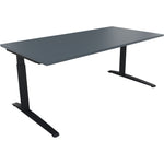 Neutralware Schreibtisch all in one 1.800 x 650-850 x 900 mm (B x H x T) Flachkufe Quadratrohr lavagrau