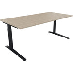 Neutralware Schreibtisch all in one 1.800 x 650-850 x 900 mm (B x H x T) Flachkufe Quadratrohr eiche natur