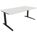 Neutralware Schreibtisch all in one 1.800 x 650-850 x 900 mm (B x H x T) Flachkufe Quadratrohr diamantweiß
