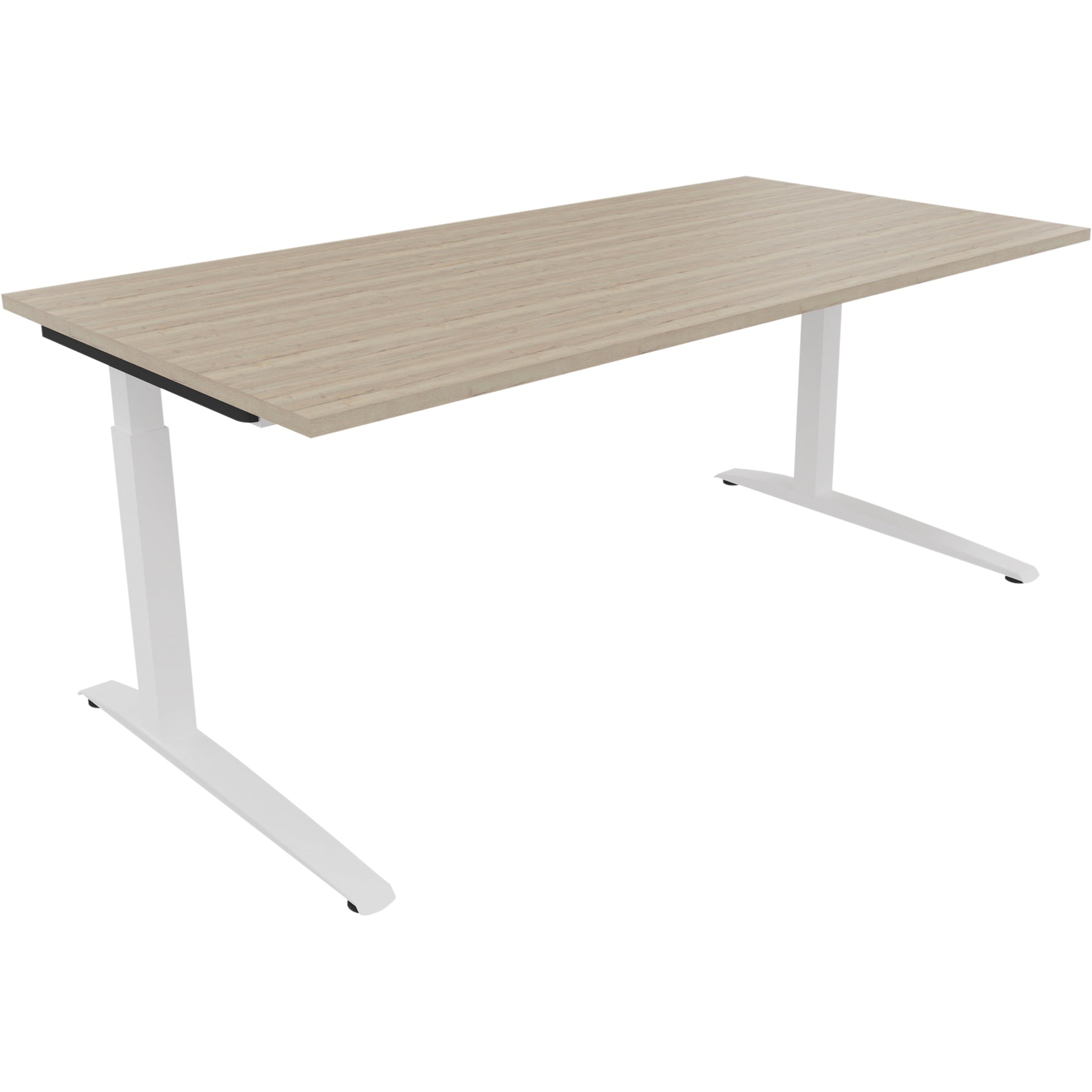 Neutralware Schreibtisch all in one 1.800 x 650-850 x 900 mm (B x H x T) Flachkufe Quadratrohr eiche Natur