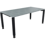 Neutralware Schreibtisch all in one 1.800 x 680-820 x 900 mm (B x H x T) Vierfuß Quadratrohr beton hell