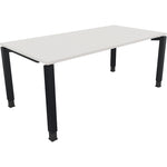Neutralware Schreibtisch all in one 1.800 x 680-820 x 900 mm (B x H x T) Vierfuß Quadratrohr diamantweiß