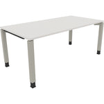 Neutralware Schreibtisch all in one 1.800 x 680-820 x 900 mm (B x H x T) Vierfuß Quadratrohr diamantweiß – Produktbild 3