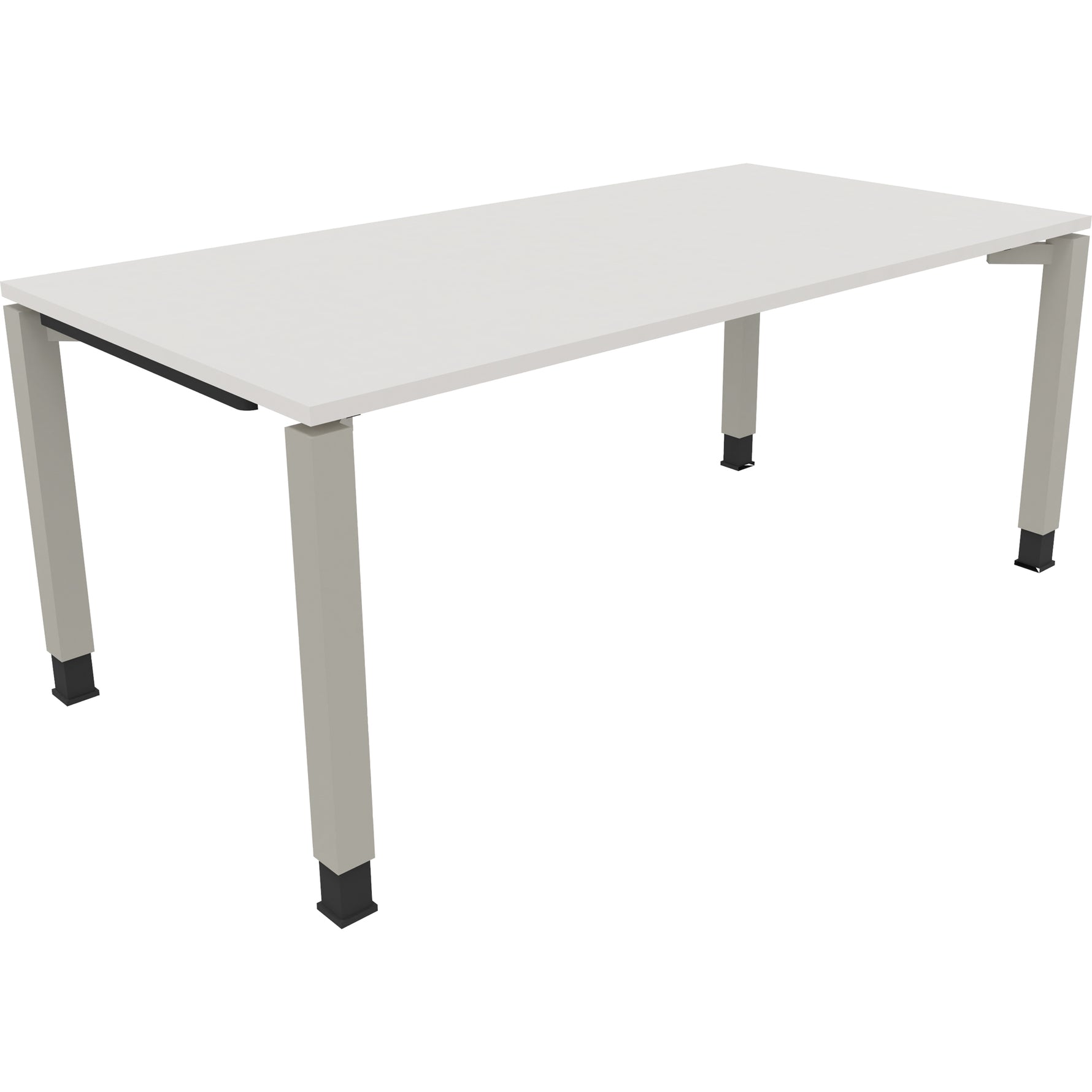 Neutralware Schreibtisch all in one 1.800 x 680-820 x 900 mm (B x H x T) Vierfuß Quadratrohr diamantweiß – Produktbild 3