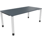 Neutralware Schreibtisch all in one 1.800 x 680-820 x 900 mm (B x H x T) Vierfuß Quadratrohr lavagrau – Produktbild 3