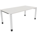 Neutralware Schreibtisch all in one 1.800 x 680-820 x 900 mm (B x H x T) Vierfuß Quadratrohr diamantweiß – Produktbild 2
