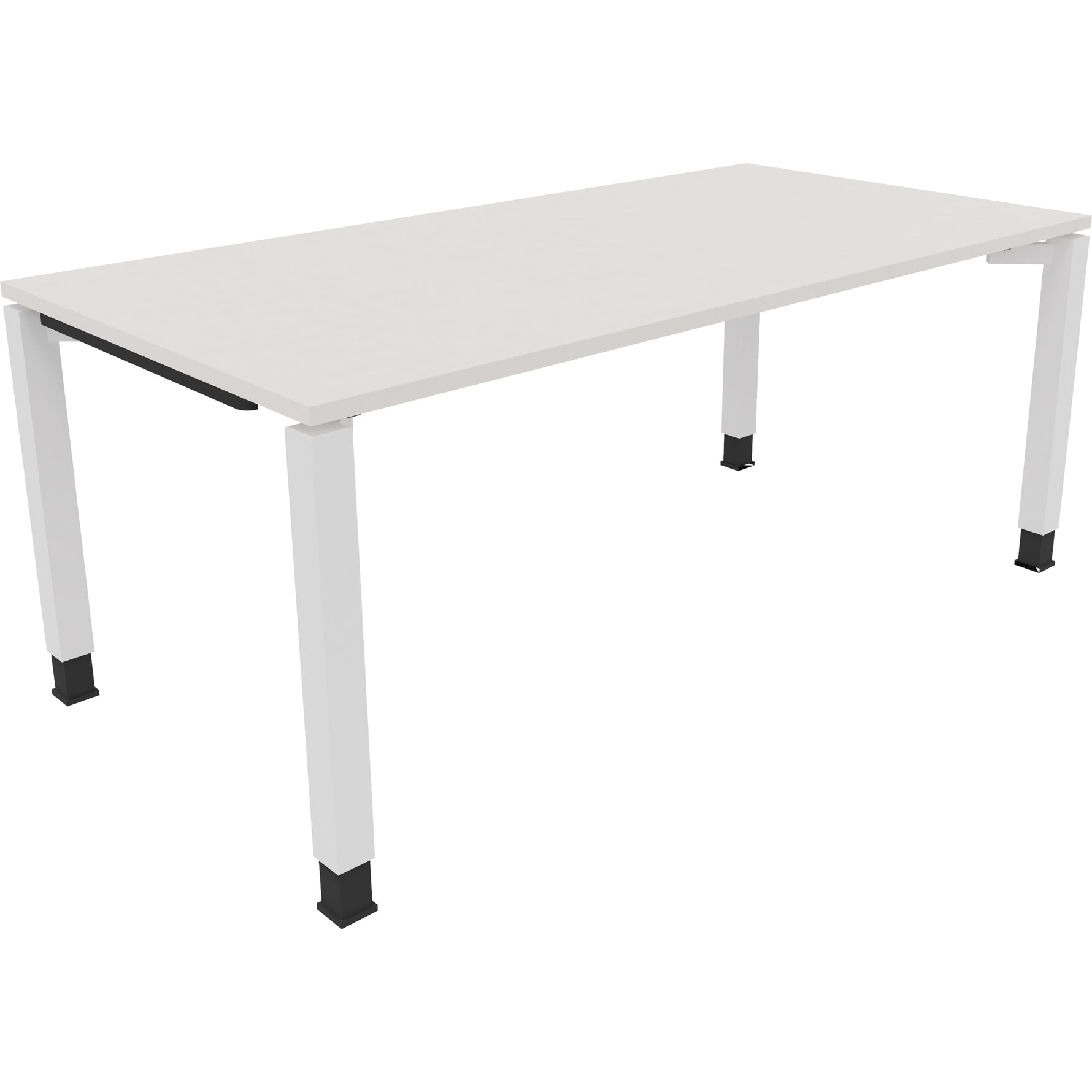 Neutralware Schreibtisch all in one 1.800 x 680-820 x 900 mm (B x H x T) Vierfuß Quadratrohr diamantweiß – Produktbild 2