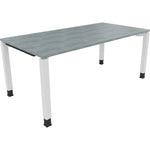 Neutralware Schreibtisch all in one 1.800 x 680-820 x 900 mm (B x H x T) Vierfuß Quadratrohr beton hell – Produktbild 3