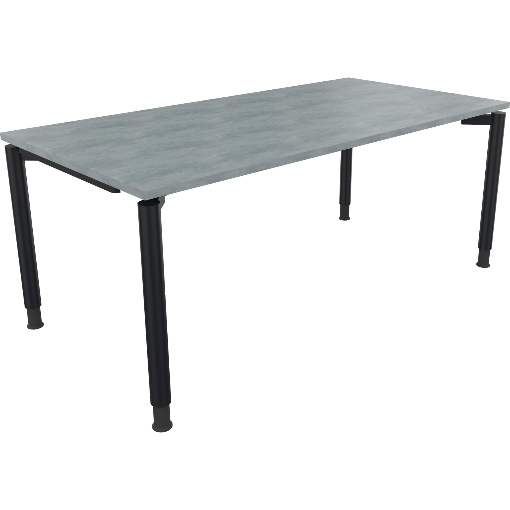 Neutralware Schreibtisch all in one 1.800 x 680-820 x 900 mm (B x H x T) Vierfuß Rundrohr beton hell