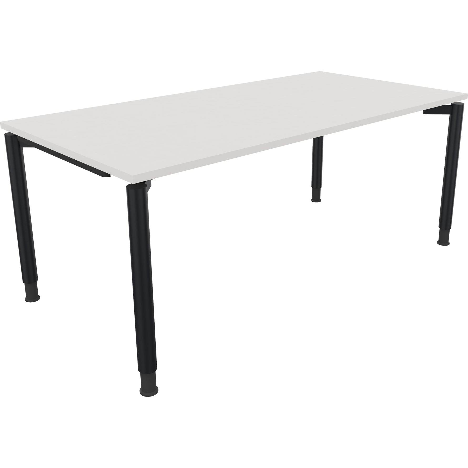 Neutralware Schreibtisch all in one 1.800 x 680-820 x 900 mm (B x H x T) Vierfuß Rundrohr diamantweiß