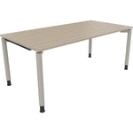 Neutralware Schreibtisch all in one 1.800 x 680-820 x 900 mm (B x H x T) Vierfuß Rundrohr eiche natur – Produktbild 2