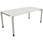 Neutralware Schreibtisch all in one 1.800 x 680-820 x 900 mm (B x H x T) Vierfuß Rundrohr diamantweiß – Produktbild 2